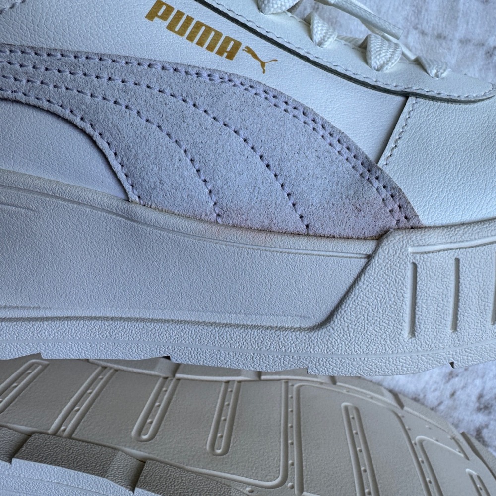 Puma Cali Wedge White Gray Gold Platform Sneakers low top Womens 9 - Picture 9 of 10